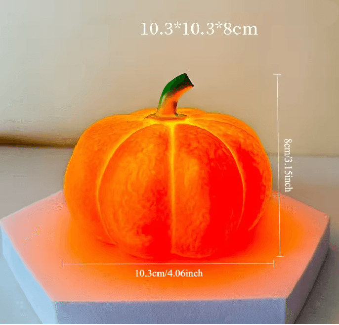 Halloween Pumpkin LED Night Light | Battery Powered Cordless Lantern | Warm Flicker-Like Glow for Cosy Fall Decor