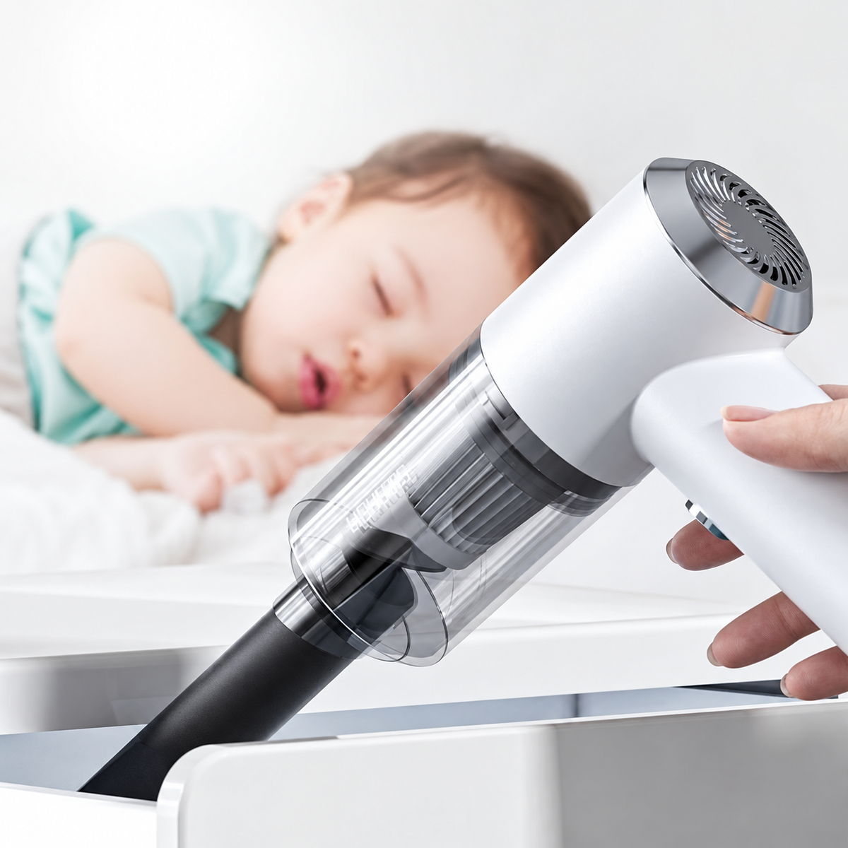 Handheld Car Vacuum Cleaner, White or Black | 6000Pa Suction & Blower Function | Wireless, 6 Hour+ Battery, 2 Heads Included