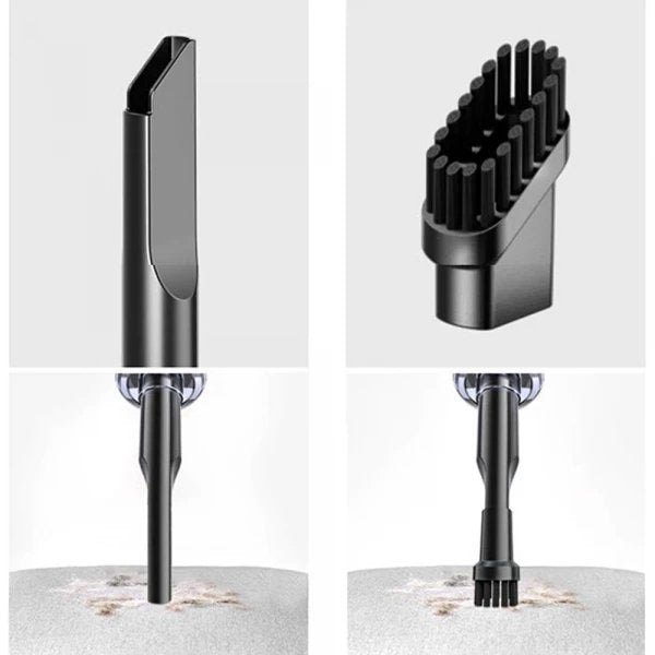 Handheld Car Vacuum Cleaner, White or Black | 6000Pa Suction & Blower Function | Wireless, 6 Hour+ Battery, 2 Heads Included