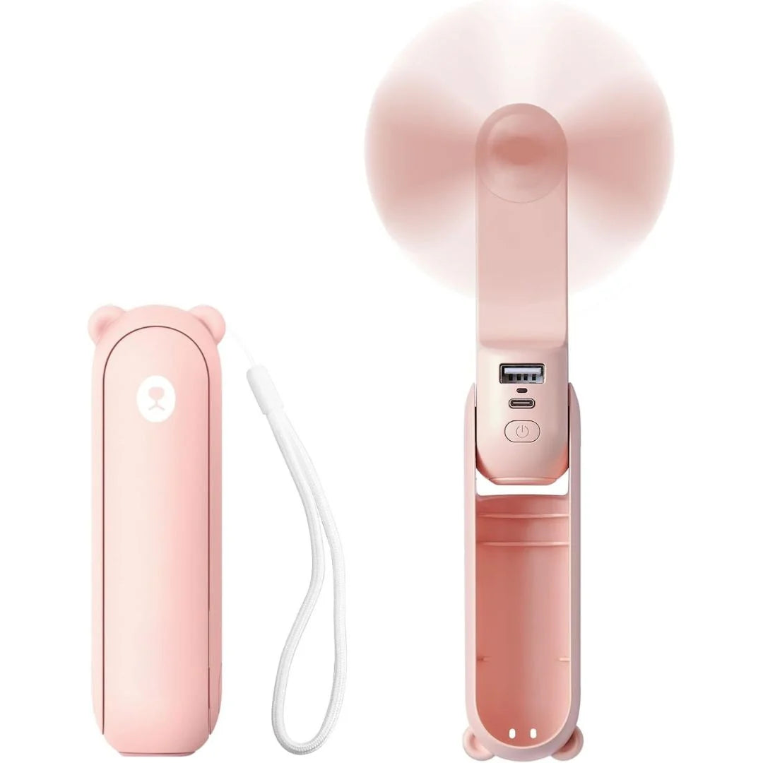 Handheld Mini Fan | Folding Body, Built-In Power Bank
