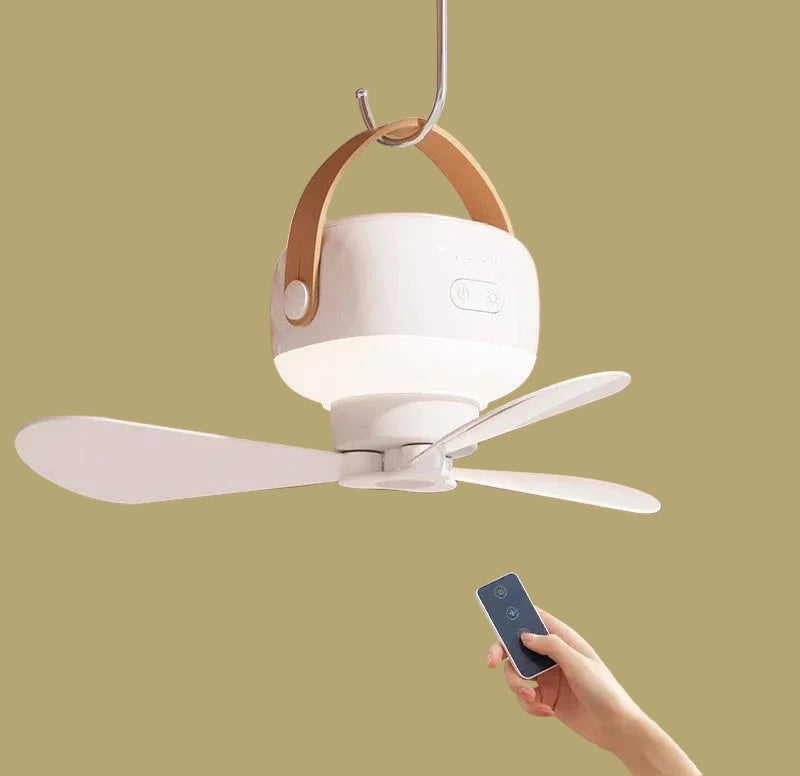Hanging Ceiling Fan | Lit Lower Band, Carry Strap Loop