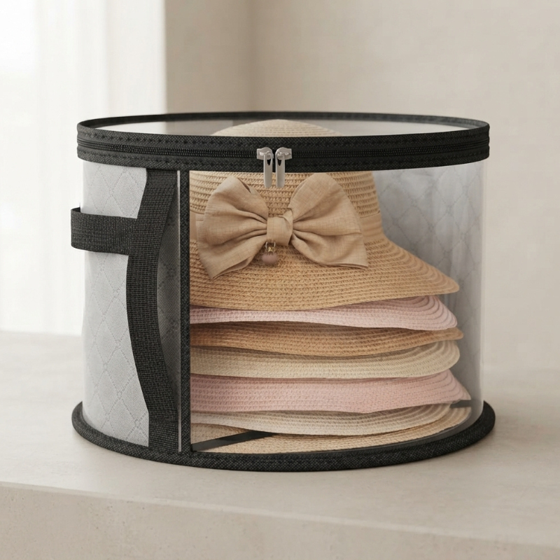 Hat Storage Case | Clear Front Panel, Side Carry Handle