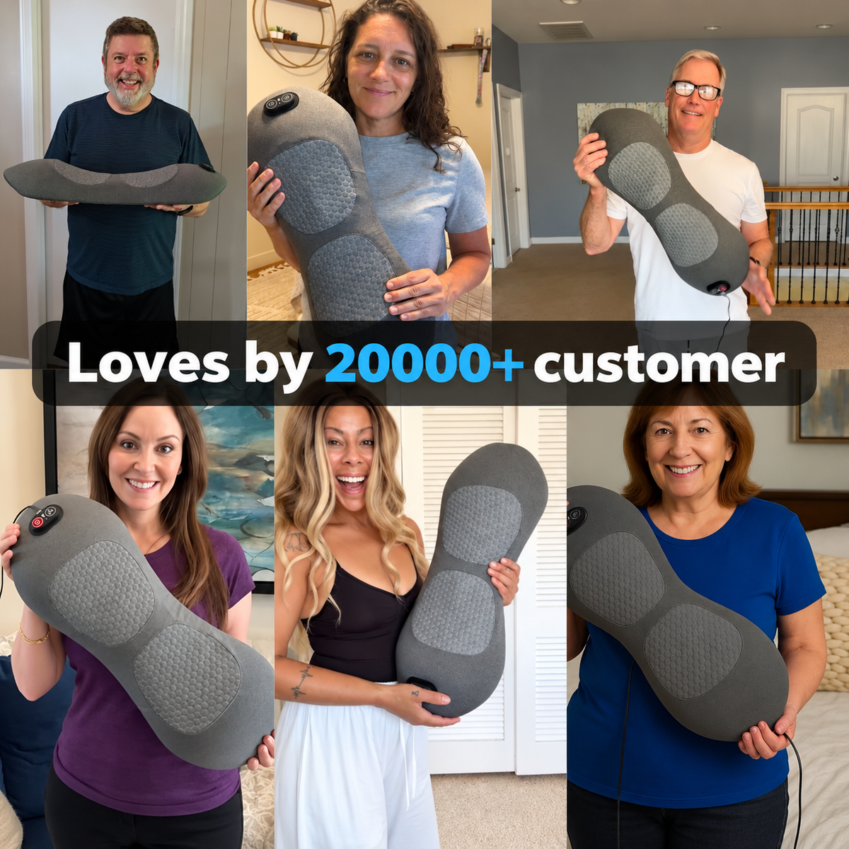 Heat & Vibration Back Massager, Wrap-Style, Rechargeable, Portable