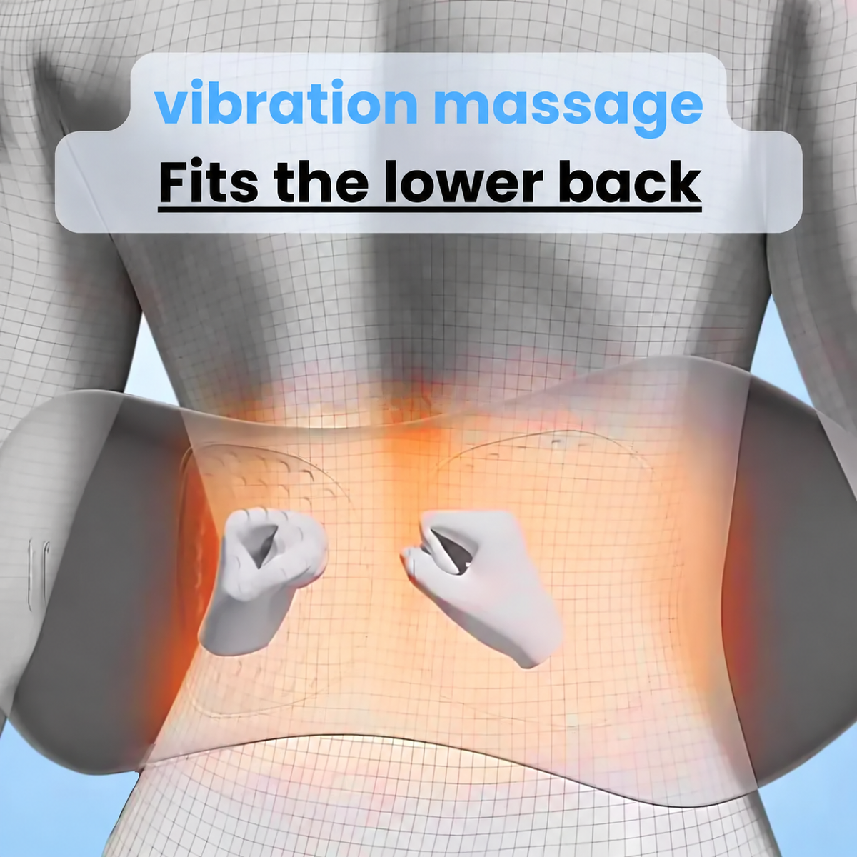 Heat & Vibration Back Massager, Wrap-Style, Rechargeable, Portable