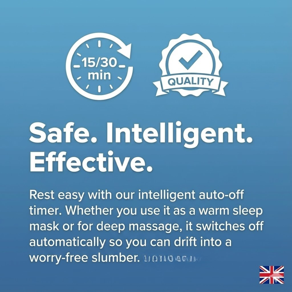 Heated Eye Mask with Vibration Massage | USB-C Rechargeable, 6 Intensity Modes | 3D Contoured Blackout Therapy
