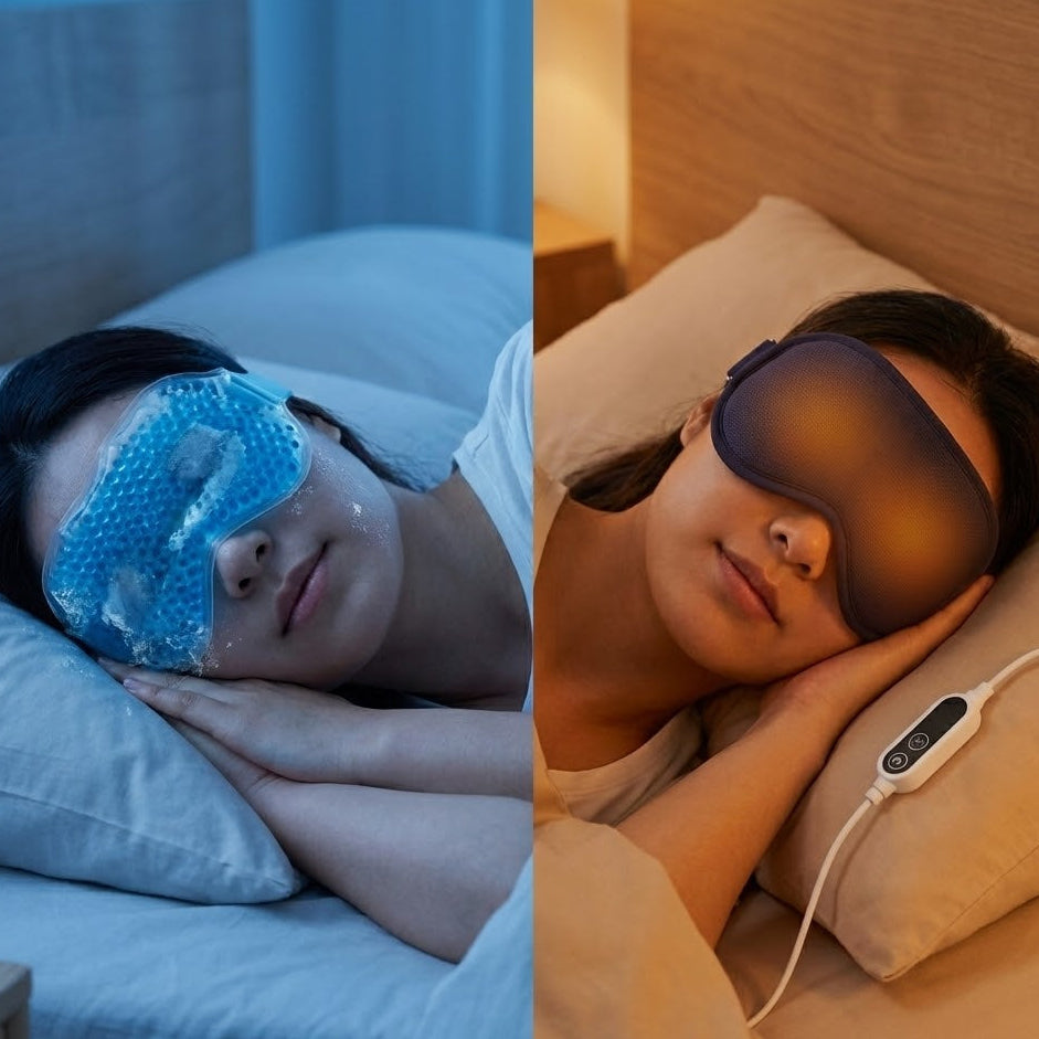 Heated Eye Mask with Vibration Massage | USB-C Rechargeable, 6 Intensity Modes | 3D Contoured Blackout Therapy