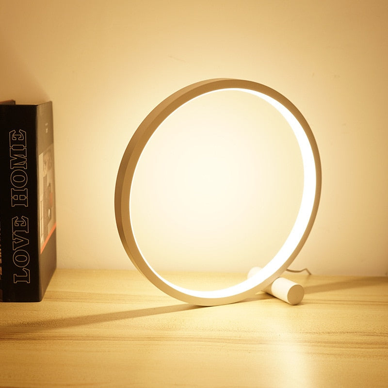 Bedside Lamps Dimmable LED Ring Design Aluminium with Two Light Colours 4