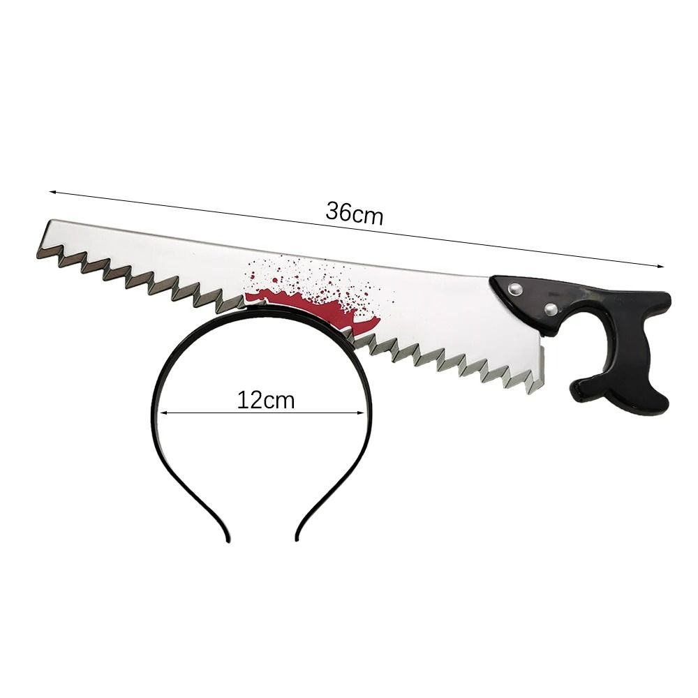 Horror Weapon Headband Halloween Costume Prop | Two-Piece Blade-Through-Head Illusion | Lightweight ABS Plastic, Tool-Free