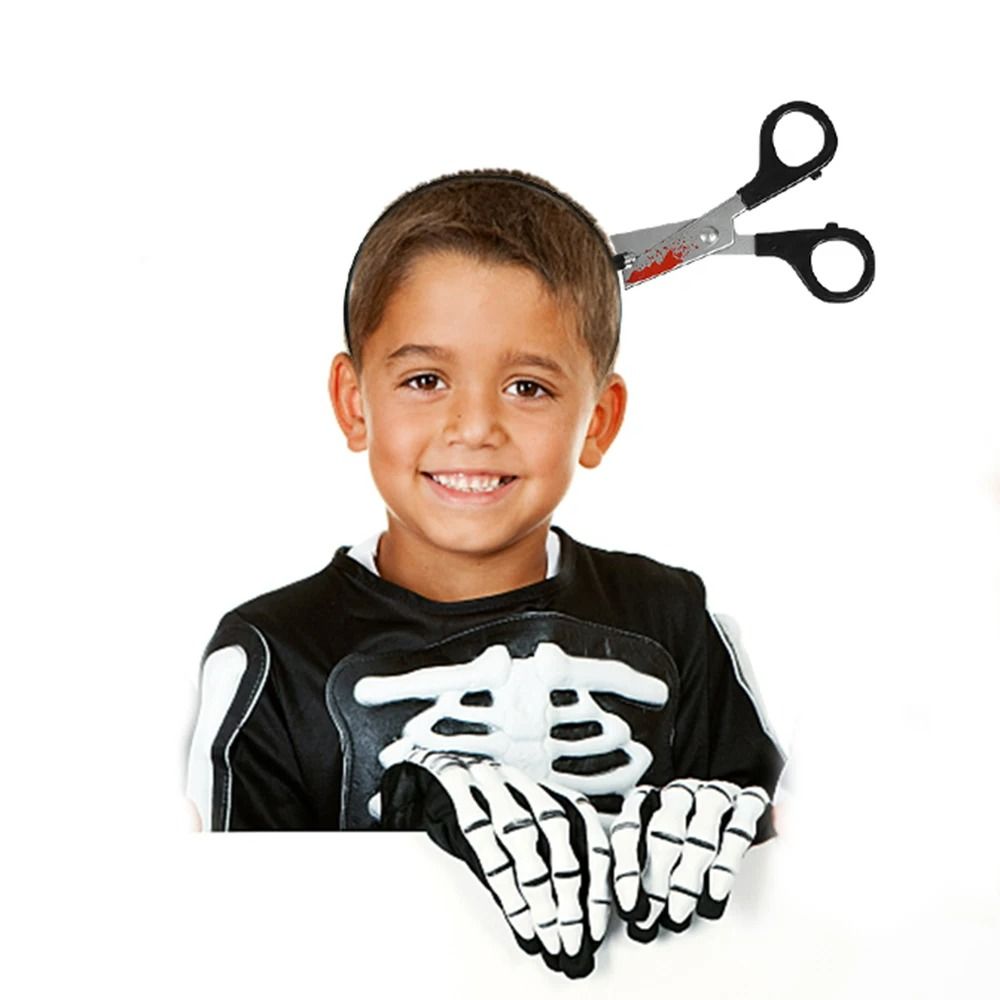 Horror Weapon Headband Halloween Costume Prop | Two-Piece Blade-Through-Head Illusion | Lightweight ABS Plastic, Tool-Free
