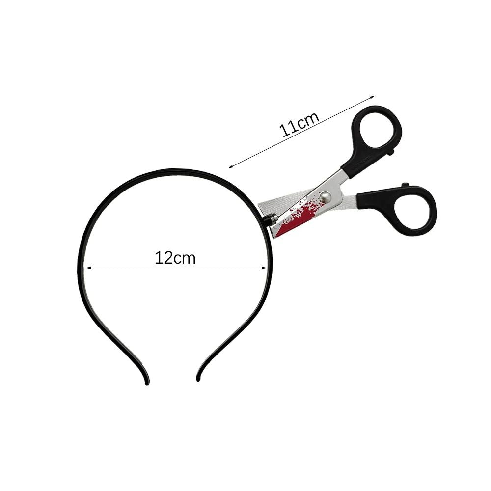 Horror Weapon Headband Halloween Costume Prop | Two-Piece Blade-Through-Head Illusion | Lightweight ABS Plastic, Tool-Free