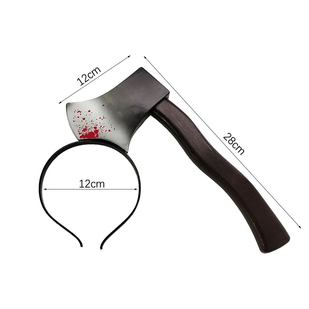 Horror Weapon Headband Halloween Costume Prop | Two-Piece Blade-Through-Head Illusion | Lightweight ABS Plastic, Tool-Free