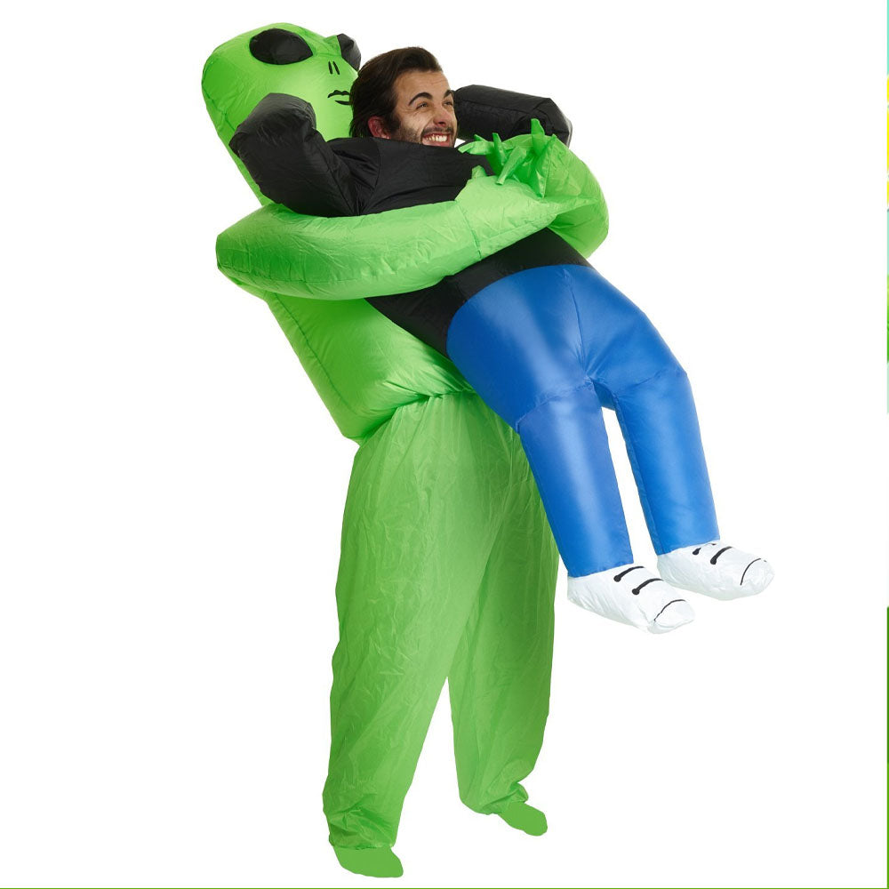 Inflatable Alien Costume for Women Halloween | Quick Inflation with 4 AA Batteries | Soft Polyester Abduction Illusion