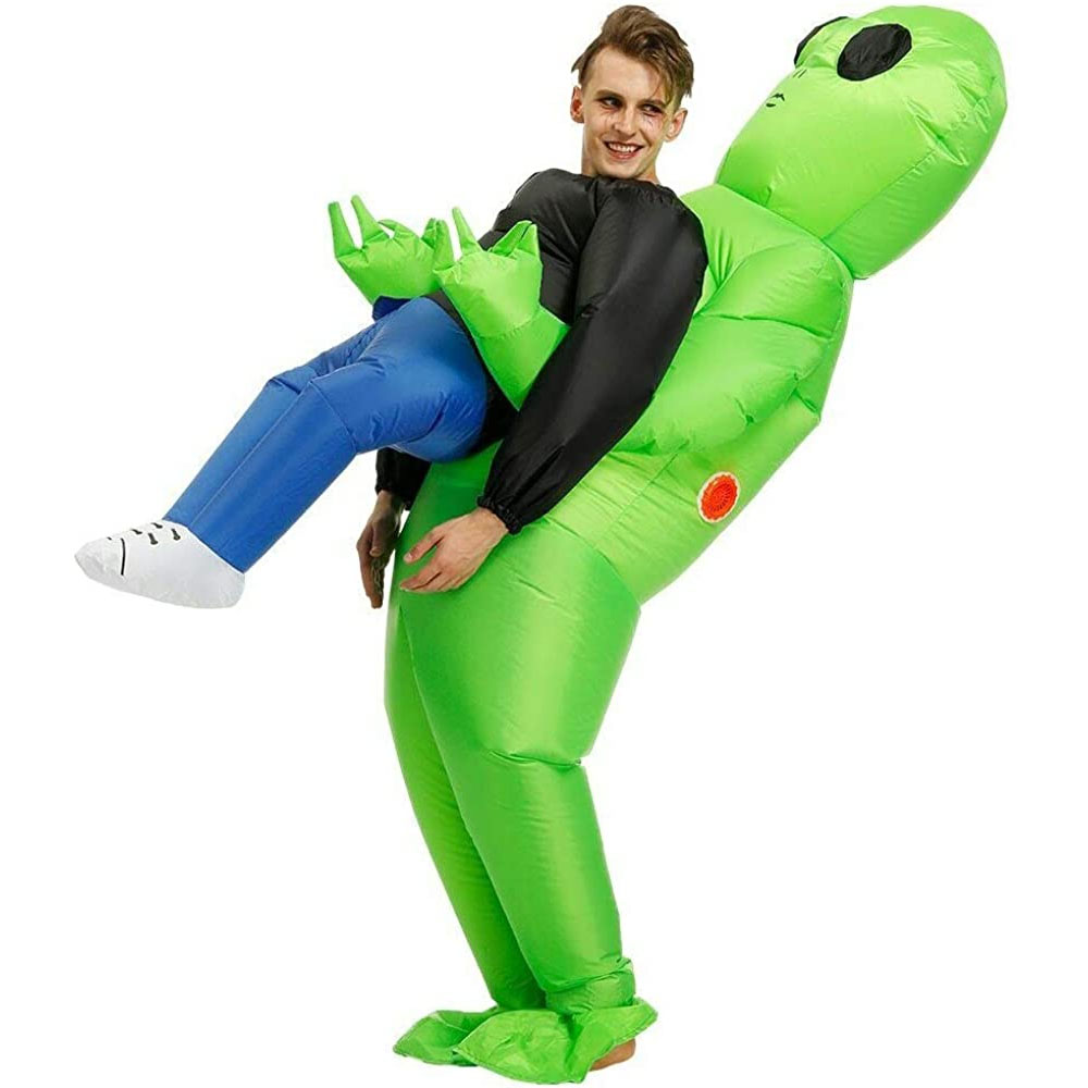 Inflatable Alien Costume for Women Halloween | Quick Inflation with 4 AA Batteries | Soft Polyester Abduction Illusion