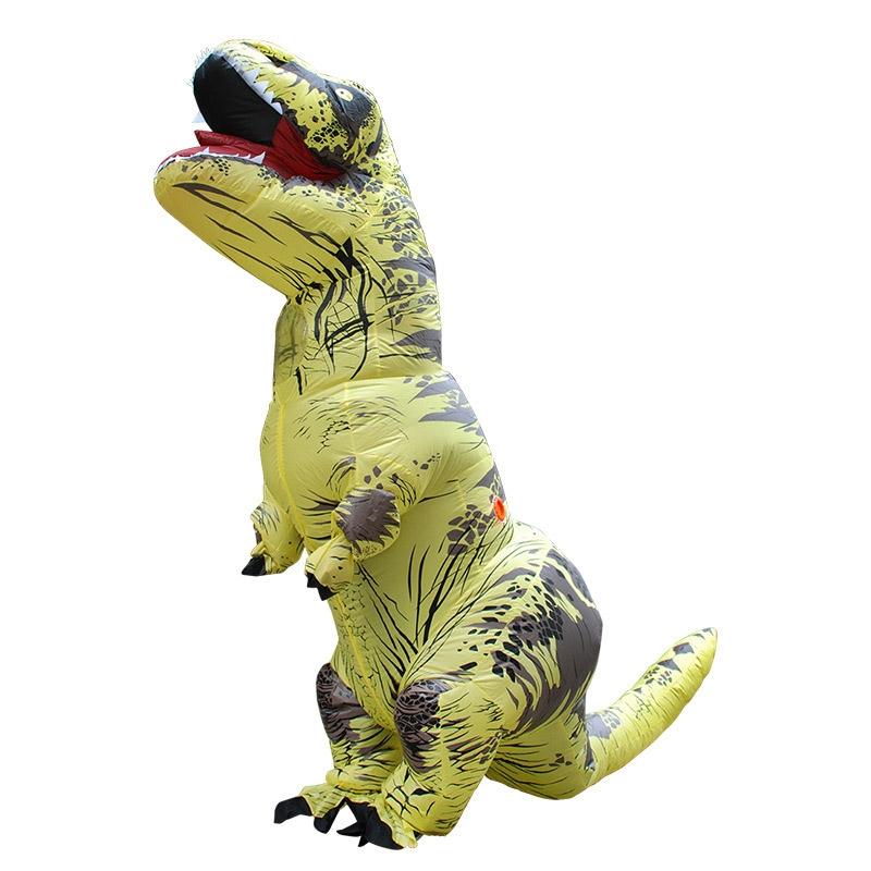Inflatable T-Rex Dinosaur Costume for Halloween | Fan-Powered Design with Gloves Included | Lightweight Polyester