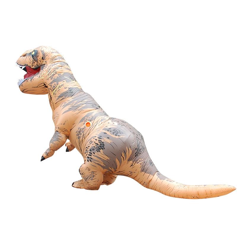 Inflatable T-Rex Dinosaur Costume for Halloween | Fan-Powered Design with Gloves Included | Lightweight Polyester