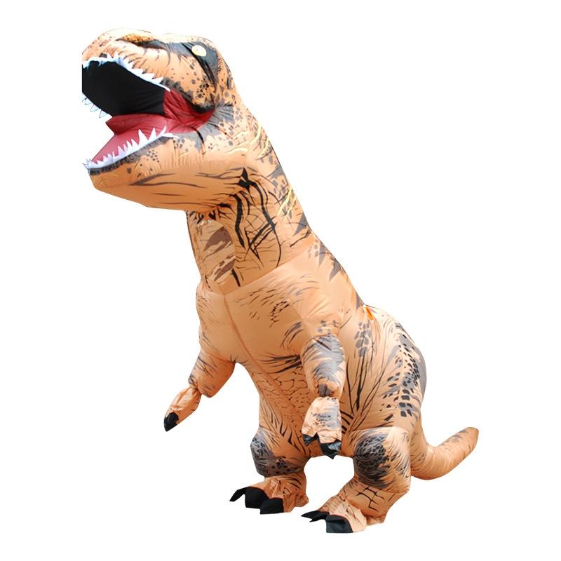 Inflatable T-Rex Dinosaur Costume for Halloween | Fan-Powered Design with Gloves Included | Lightweight Polyester
