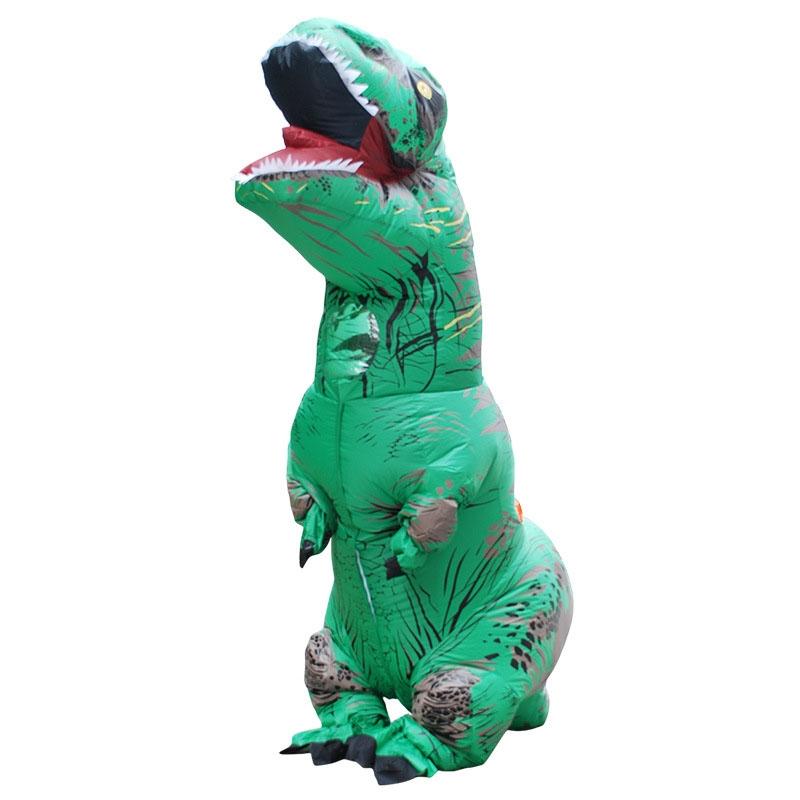 Inflatable T-Rex Dinosaur Costume for Halloween | Fan-Powered Design with Gloves Included | Lightweight Polyester