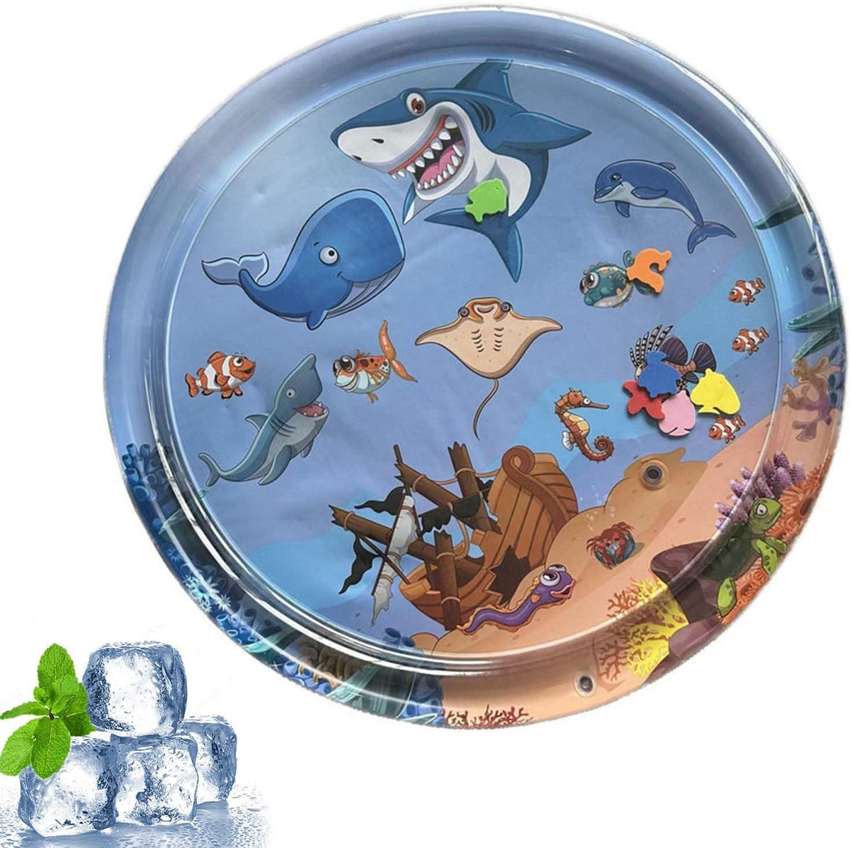 Interactive Cat Toy Inflatable PVC Cooling Mat with Floating Fish Chase