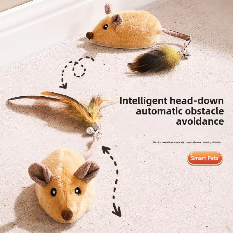 Interactive Motion-Sensing Mouse Toy | Automatic Movement & Squeak Sound | USB Rechargeable for Cats & Small Pets