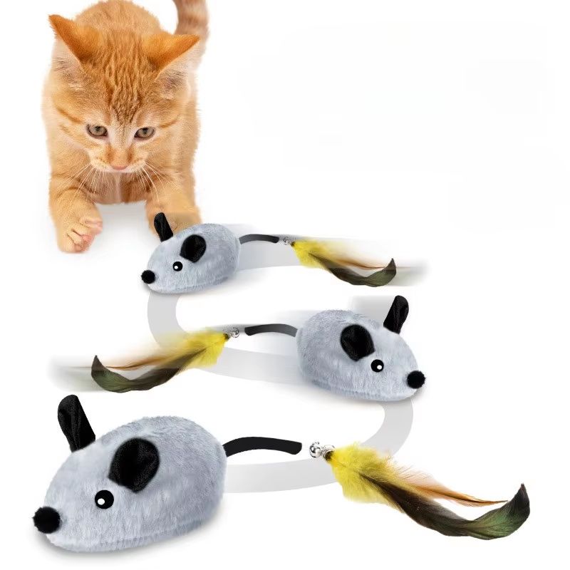Interactive Motion-Sensing Mouse Toy | Automatic Movement & Squeak Sound | USB Rechargeable for Cats & Small Pets