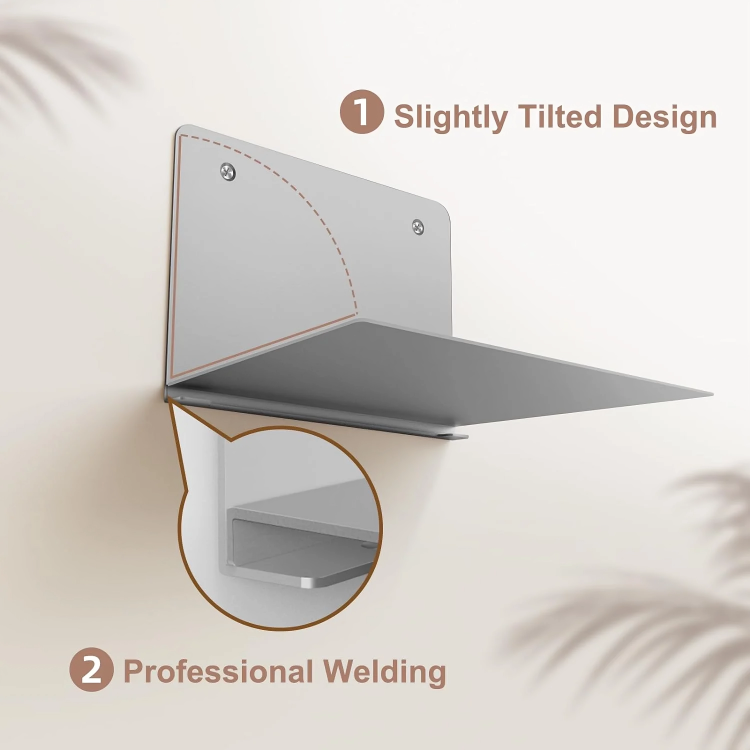 Invisible Wall Shelves Steel Floating Book Display with Hidden Bracket
