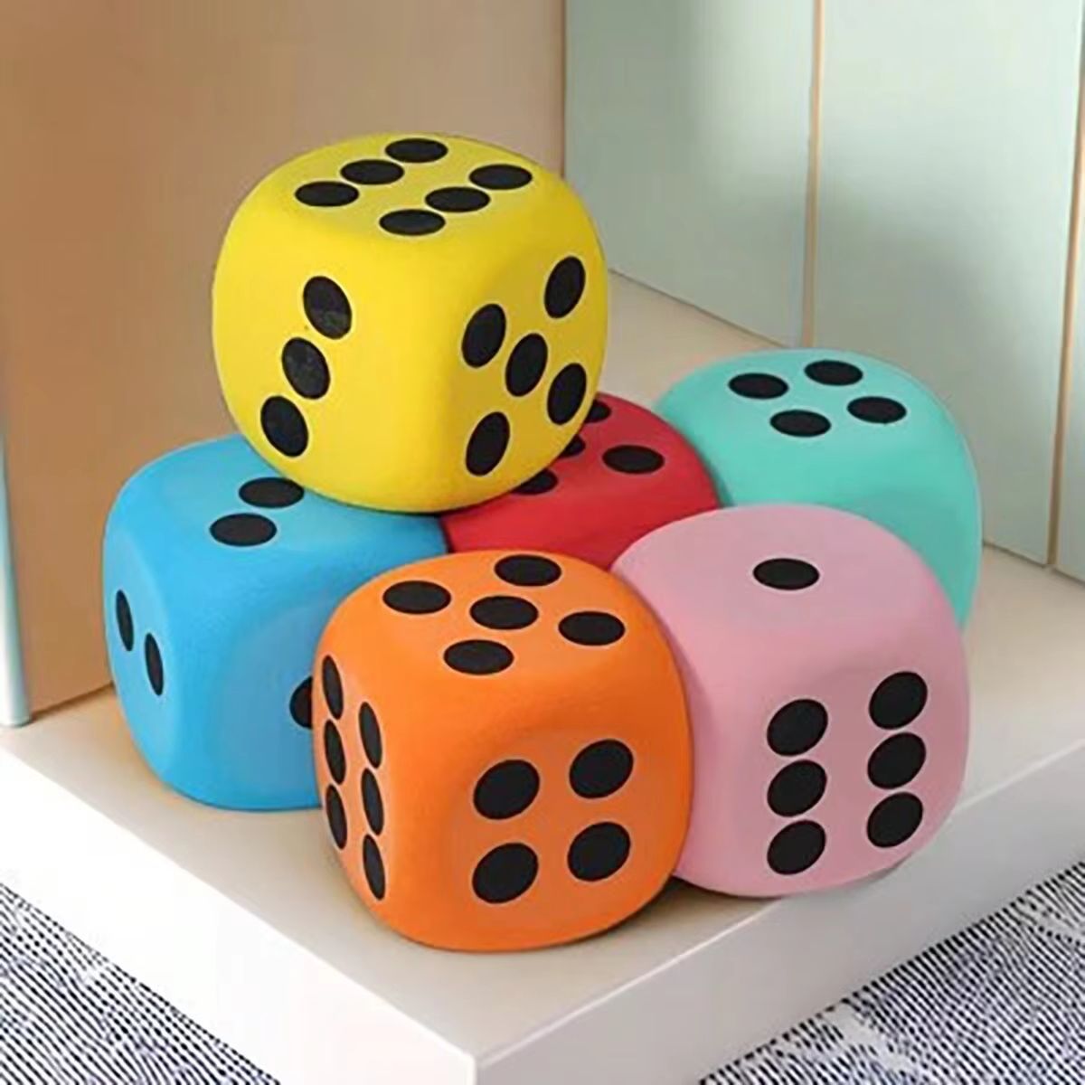 Jumbo Dice Toy Pet Training Lightweight Foam Six-Sided with Soft Edges
