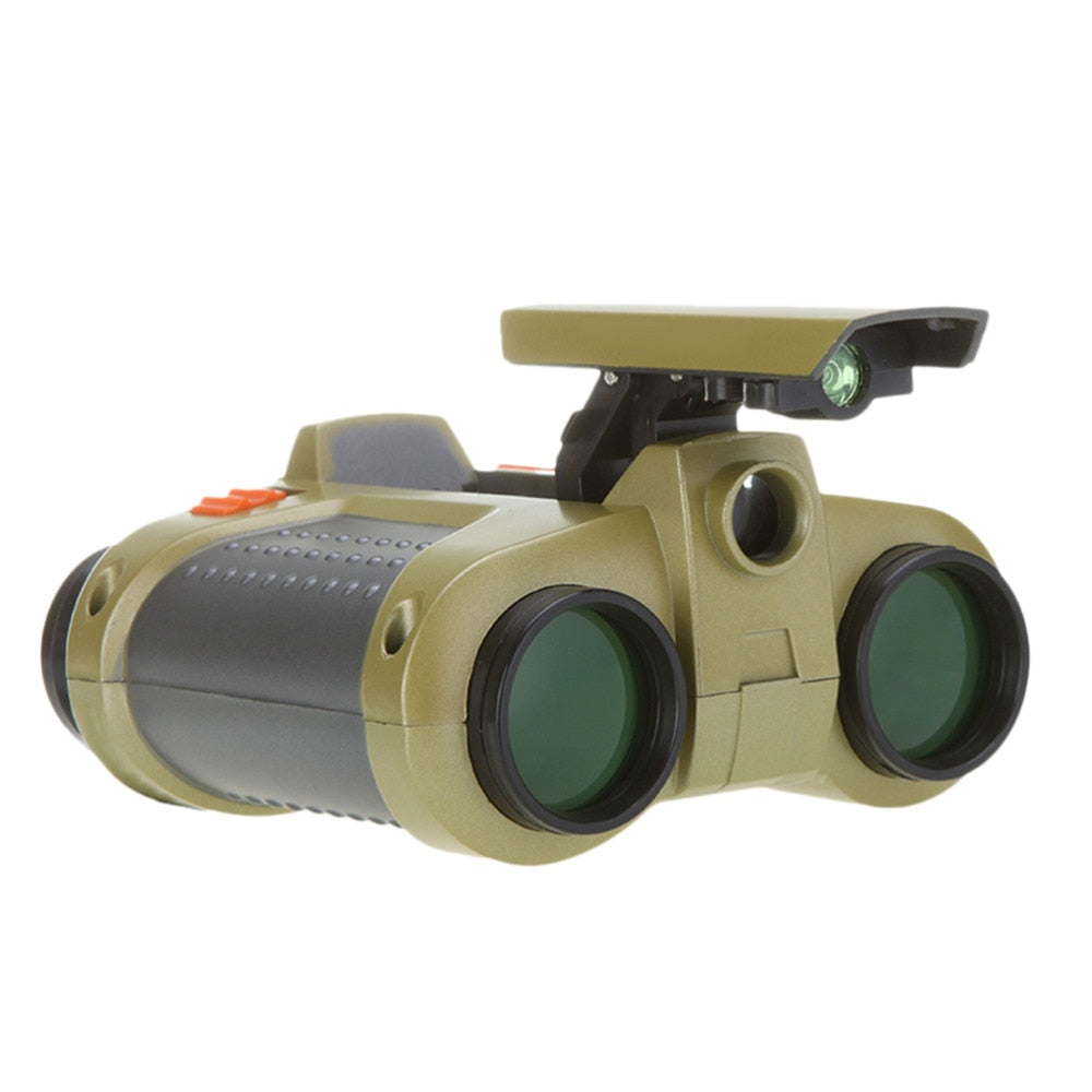 Kids Night Vision Goggles - 4x Magnification Adjustable Eyepiece - Pop-up Light - Green