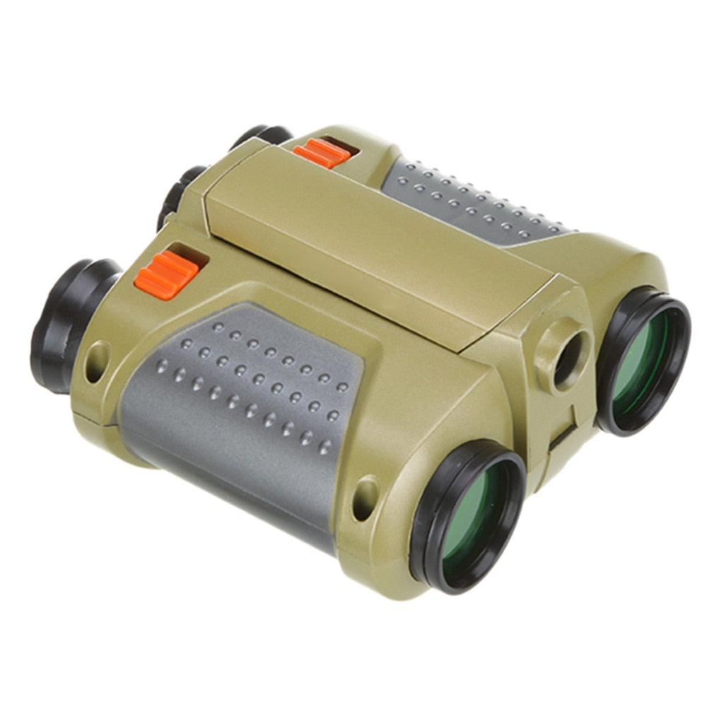 Kids Night Vision Goggles - 4x Magnification Adjustable Eyepiece - Pop-up Light - Green