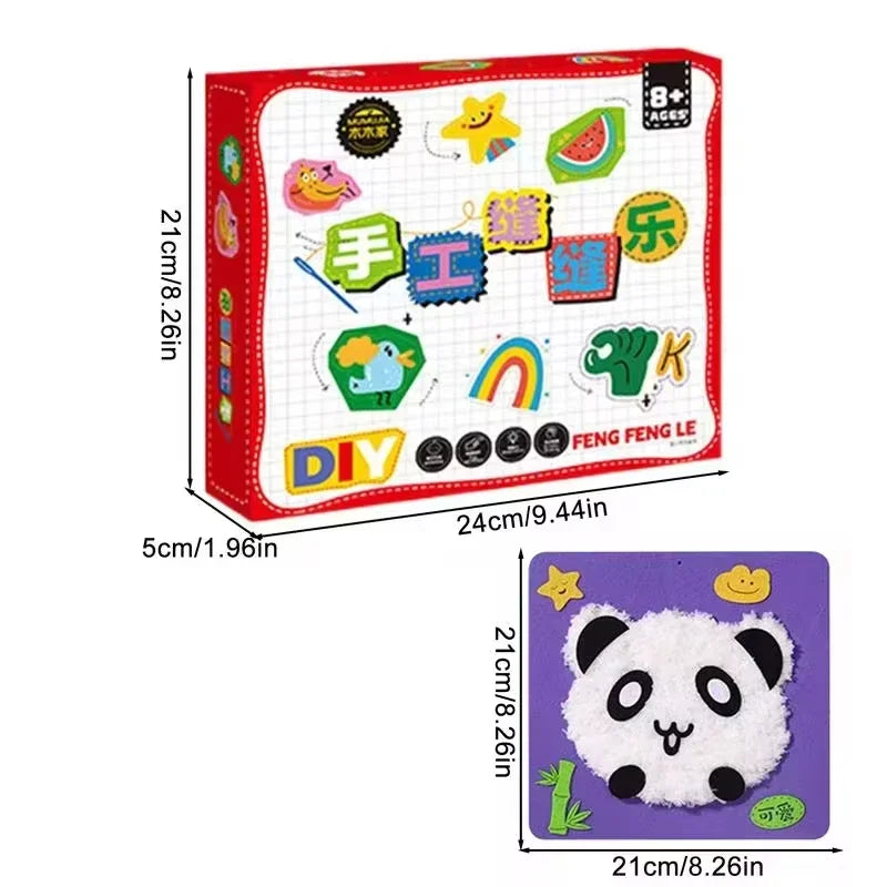 Kids Sewing Kit Felt Animal Designs | Child-Safe Needles & Colourful Yarn Included | Builds Focus and Fine Motor Skills