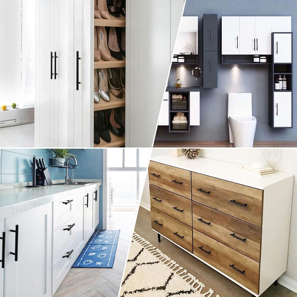 Kitchen Handles | Black Stainless Steel T-Bar Cabinet Pull Handles