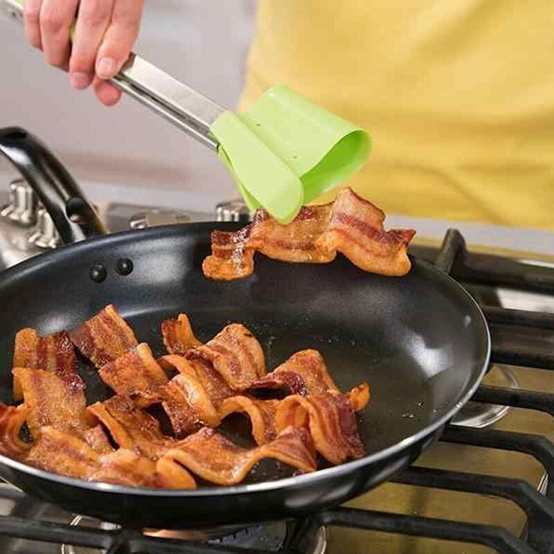 Kitchen Tongs and Spatula Stainless Steel | 2-in-1 Grip, Flip and Scoop Design | Non-Stick Safe and Heat Resistant
