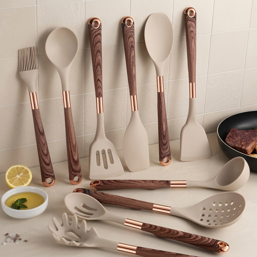 Kitchen Utensil Set | Ten Pieces, Hanging Loop Handles
