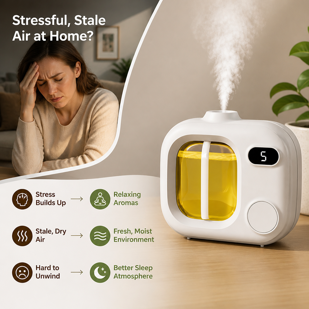 LED Aroma Diffuser with Touch Control | Five Mist Modes, Wall or Desktop Placement | Covers Rooms Up to 80 Square Metres