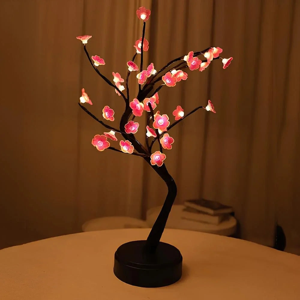 LED Blossom Branch Light | Bendable Wire Branches, 72 Warm White LEDs | USB or 3 x AA Battery Powered, Touch Switch