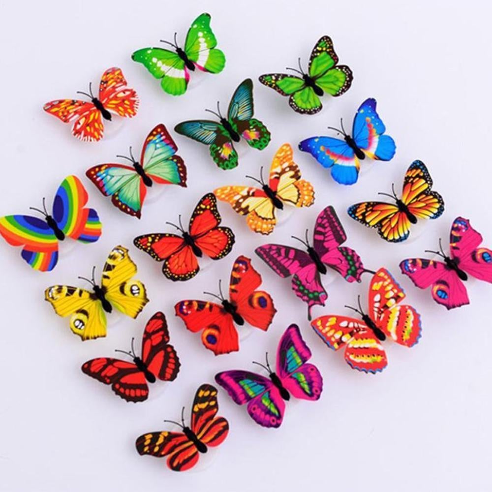 LED Butterfly Wall Lights Battery Operated Set with Adhesive Backing