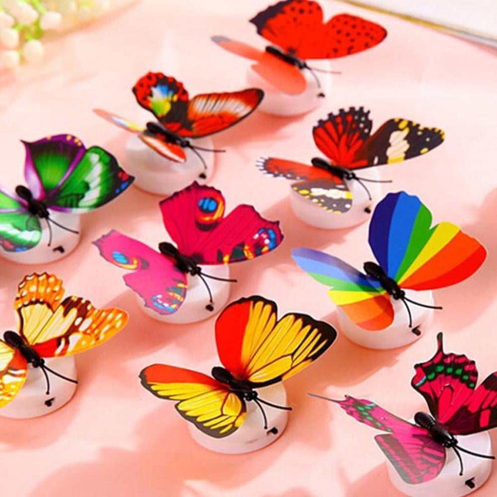 LED Butterfly Wall Lights Battery Operated Set with Adhesive Backing