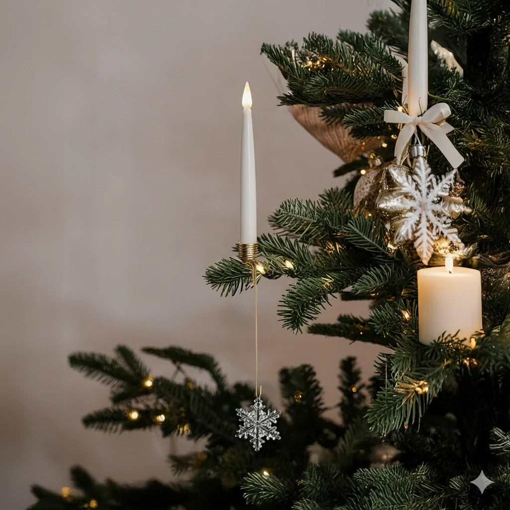 LED Christmas Tree Candle Lights, Crystal Ball & Icicle Shapes | Remote Control, Timer | 12/24/48 Pack, Flameless Flicker