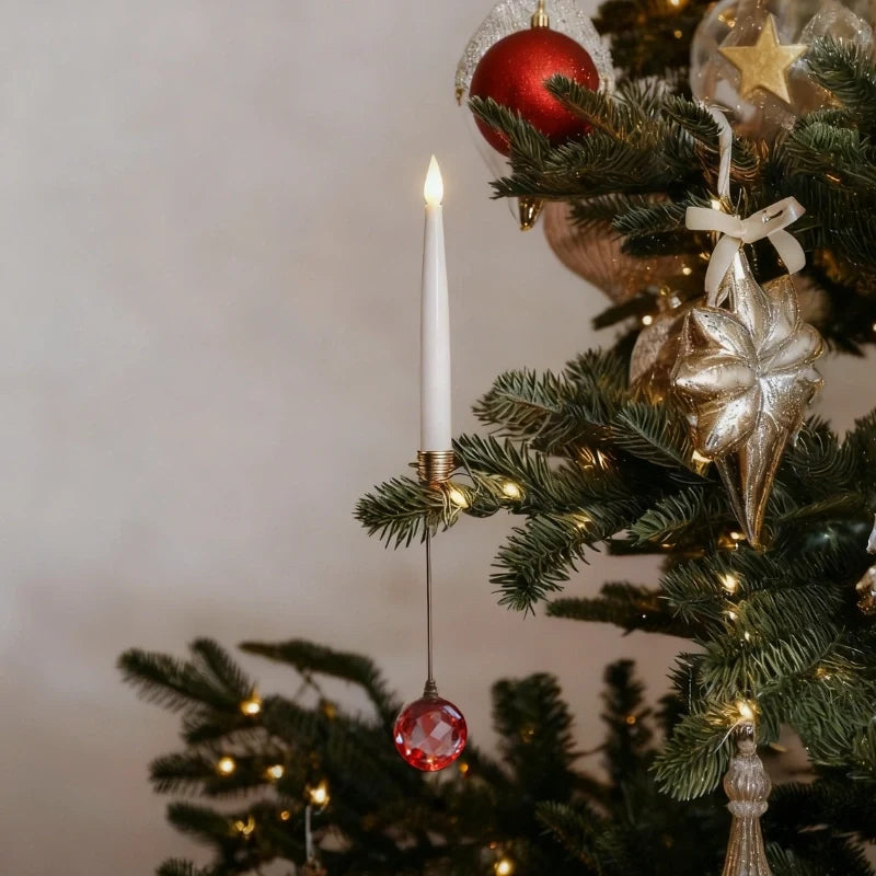 LED Christmas Tree Candle Lights, Crystal Ball & Icicle Shapes | Remote Control, Timer | 12/24/48 Pack, Flameless Flicker