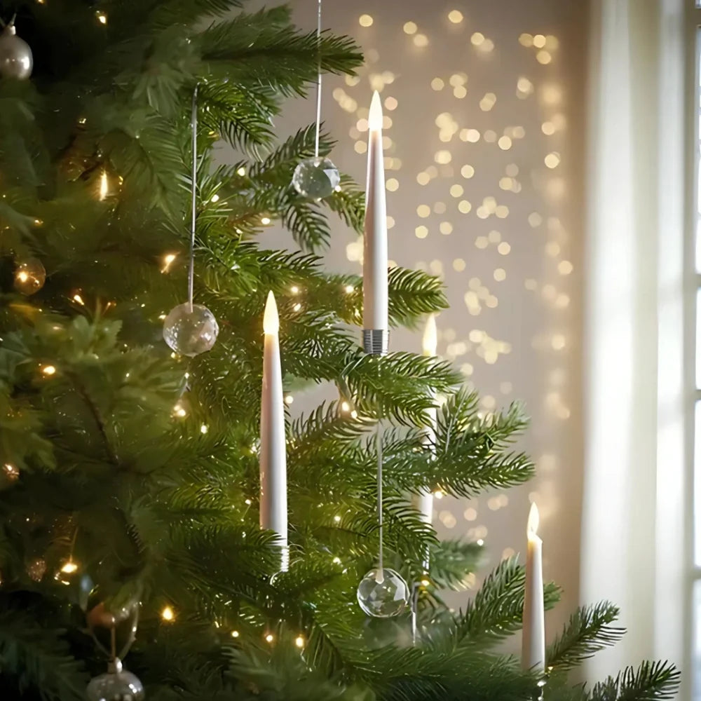 LED Christmas Tree Candle Lights, Crystal Ball & Icicle Shapes | Remote Control, Timer | 12/24/48 Pack, Flameless Flicker