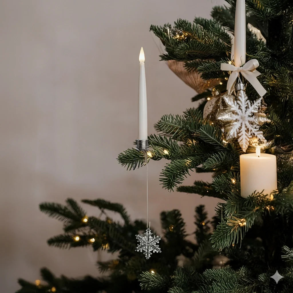 LED Christmas Tree Candle Lights, Crystal Ball & Icicle Shapes | Remote Control, Timer | 12/24/48 Pack, Flameless Flicker