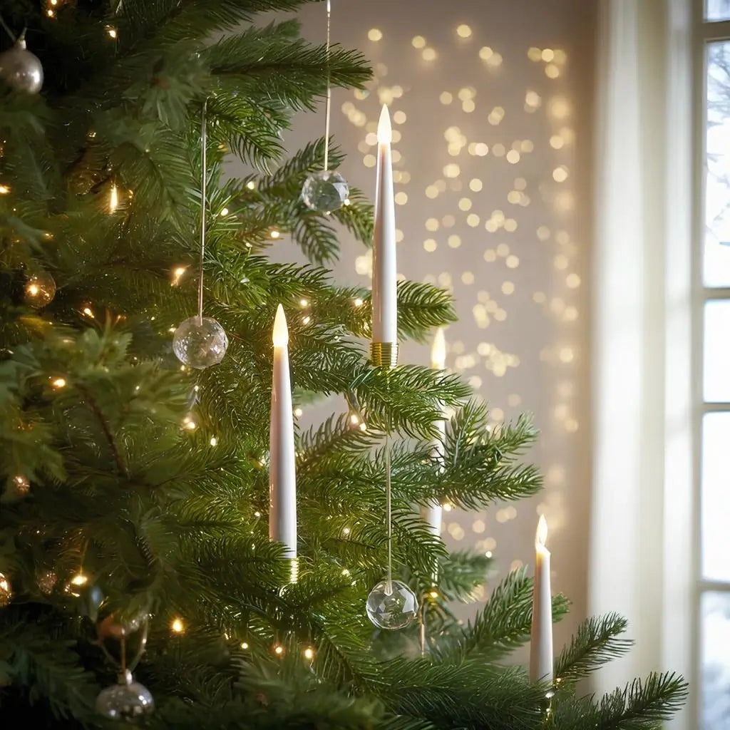 LED Christmas Tree Candle Lights, Crystal Ball & Icicle Shapes | Remote Control, Timer | 12/24/48 Pack, Flameless Flicker