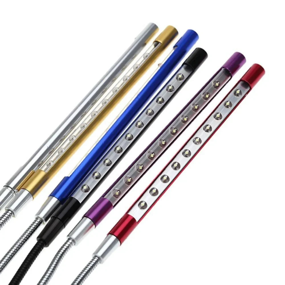 LED Desk Lamp USB Powered Portable Compact with Flexible Metal Cable
