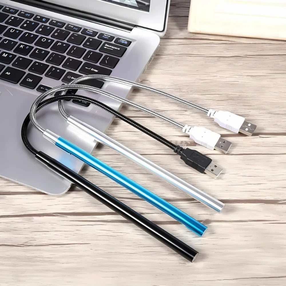 LED Desk Lamp USB Powered Portable Compact with Flexible Metal Cable