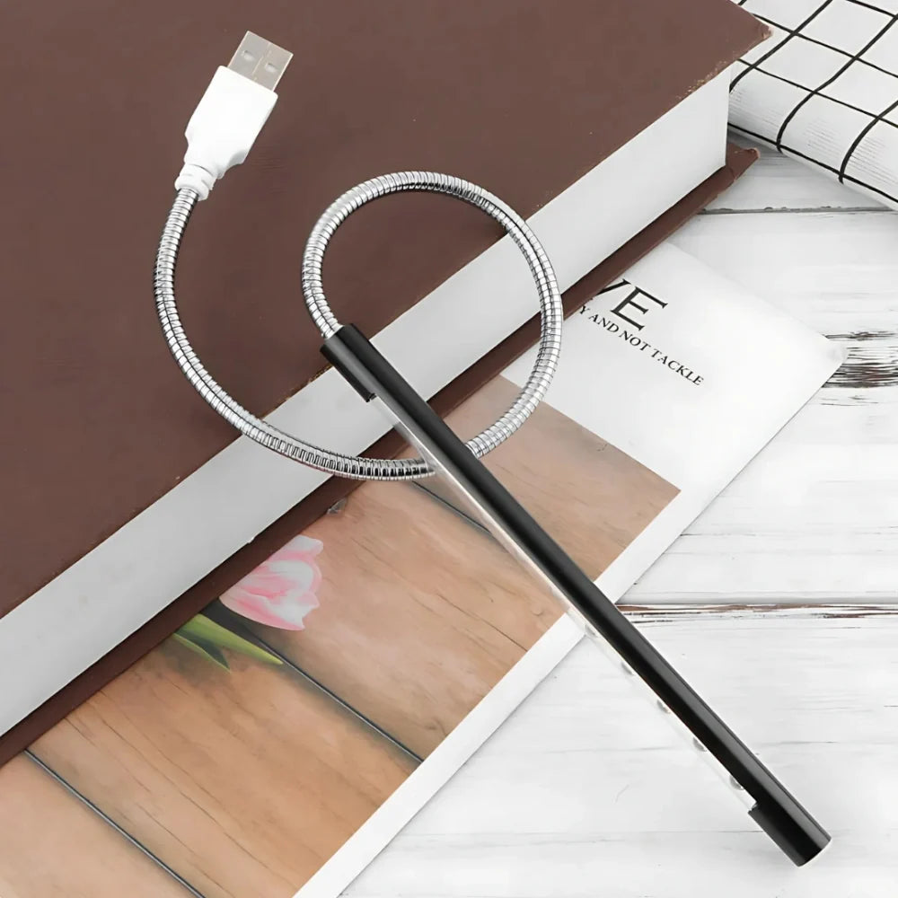 LED Desk Lamp USB Powered Portable Compact with Flexible Metal Cable