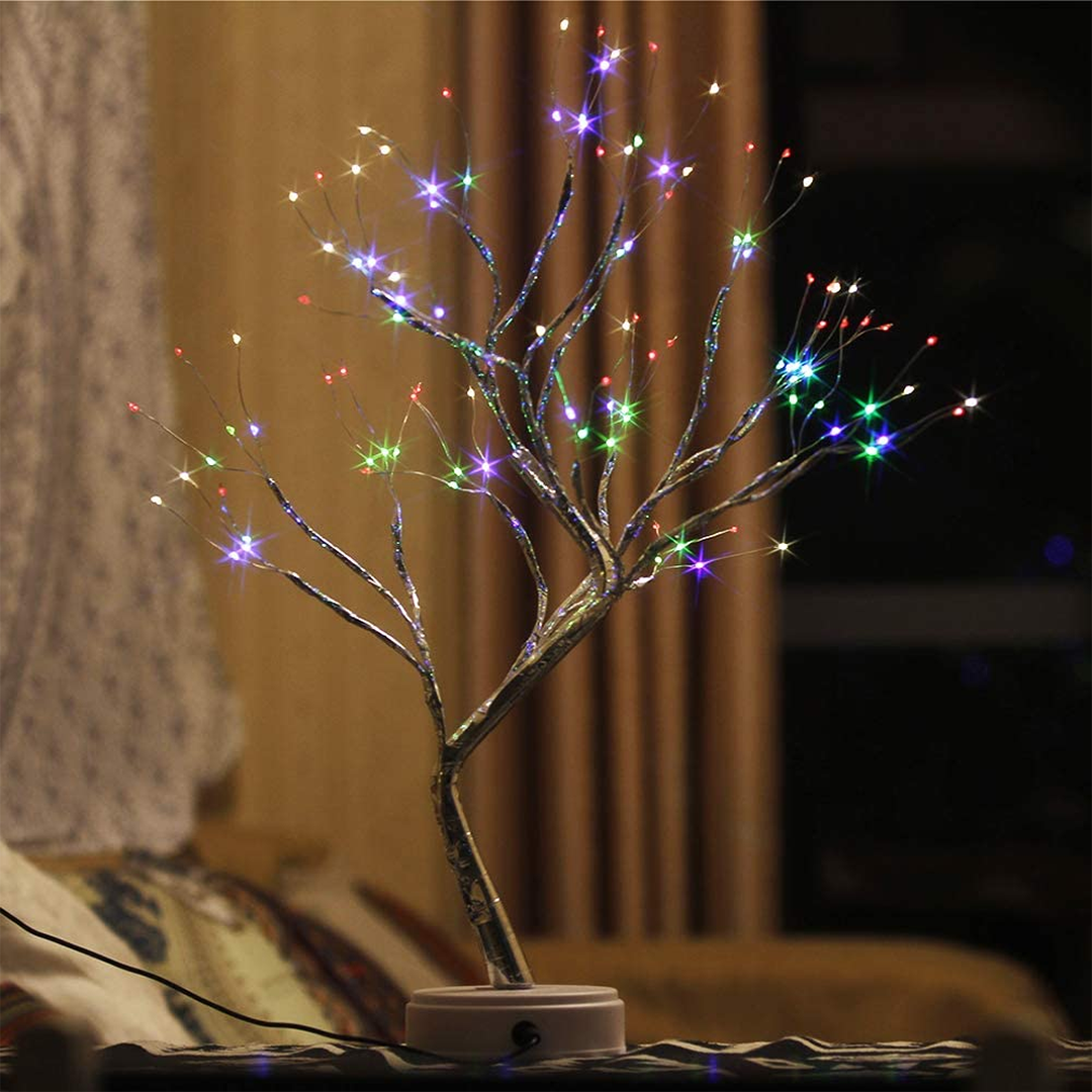 LED Fairy Light Tree Lamp | 108 Bendable Branch Lights, Flexible Design | Cordless Dual-Power Décor for Home and Garden