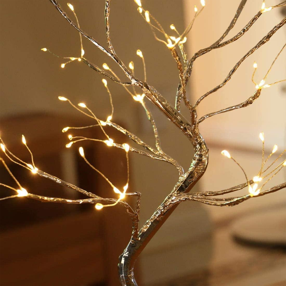 LED Fairy Light Tree Lamp | 108 Bendable Branch Lights, Flexible Design | Cordless Dual-Power Décor for Home and Garden
