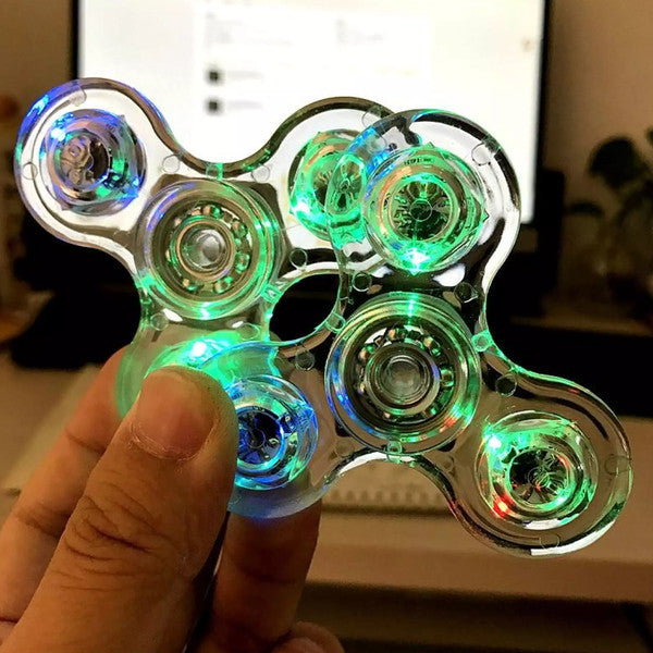 LED Fidget Spinner with Light-Up Design | Colour-Changing LEDs, Smooth 360-Degree Spin | Portable Stress Relief Toy