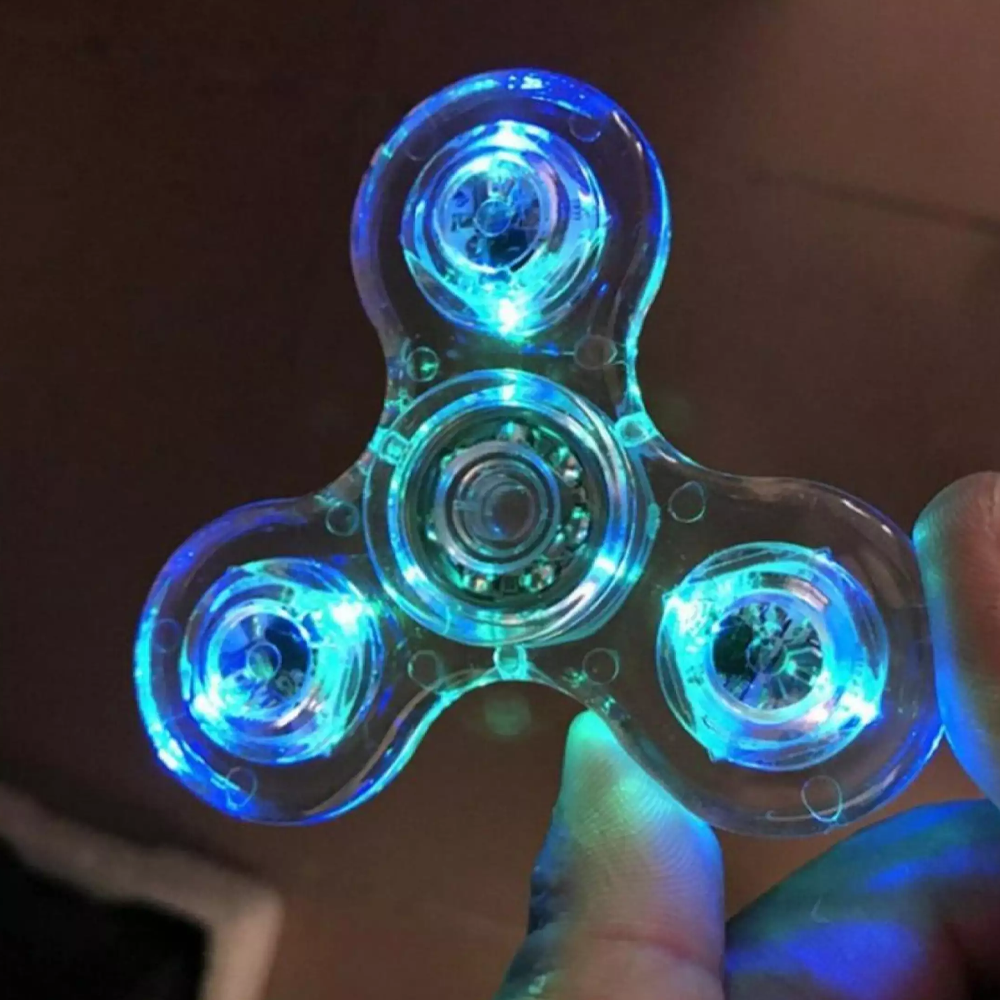 LED Fidget Spinner with Light-Up Design | Colour-Changing LEDs, Smooth 360-Degree Spin | Portable Stress Relief Toy