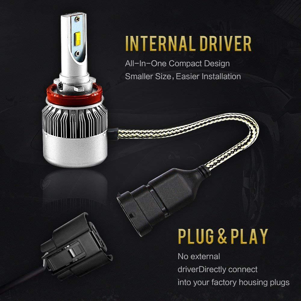 LED Headlights Mens Car Aluminium Plug-and-Play with IP68 Waterproof Design