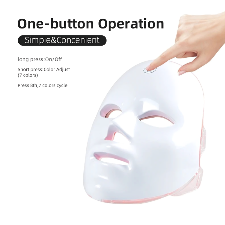 LED Light Therapy Face Mask 7-in-1 | 90 No-Heat LED Panels, Rechargeable | Reduces Wrinkles & Supports Clearer Skin